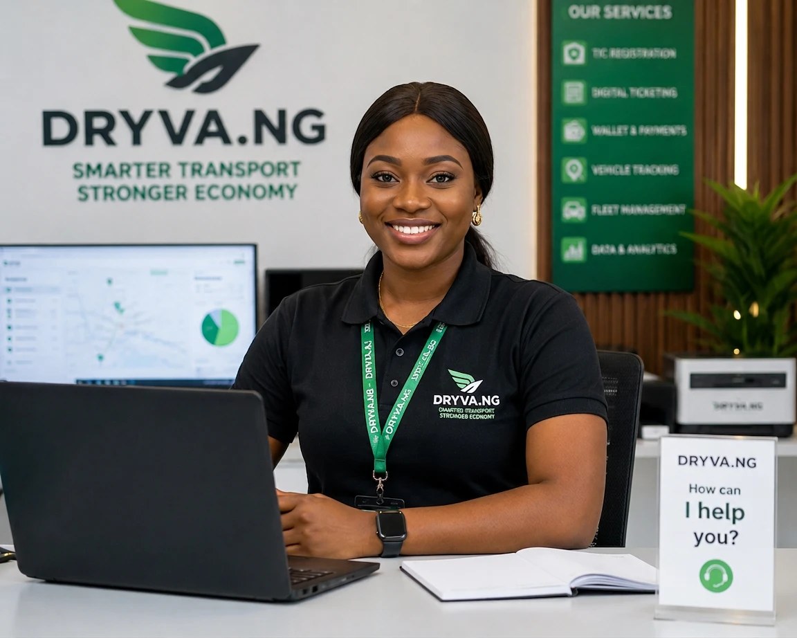A DRYVA.NG Fleet Management Service specialist monitoring the live tracking dashboard
